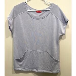 JOSIE Natori Short Sleeve Sleep Loungewear Casual Top Pale Gray Blue
